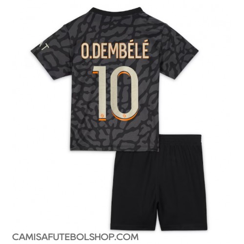 Camisa de time de futebol Paris Saint-Germain Ousmane Dembele #10 Replicas 3º Equipamento Infantil 2023-24 Manga Curta (+ Calças curtas)